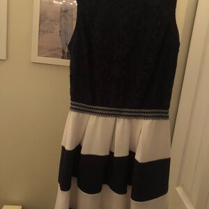 Navy and white dress